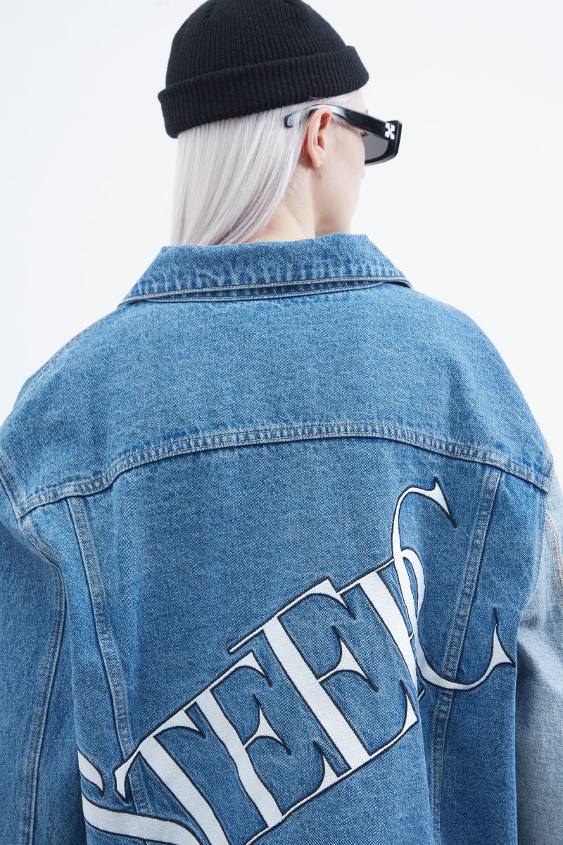 STEEPC Stitched Logo Jeans Jacket