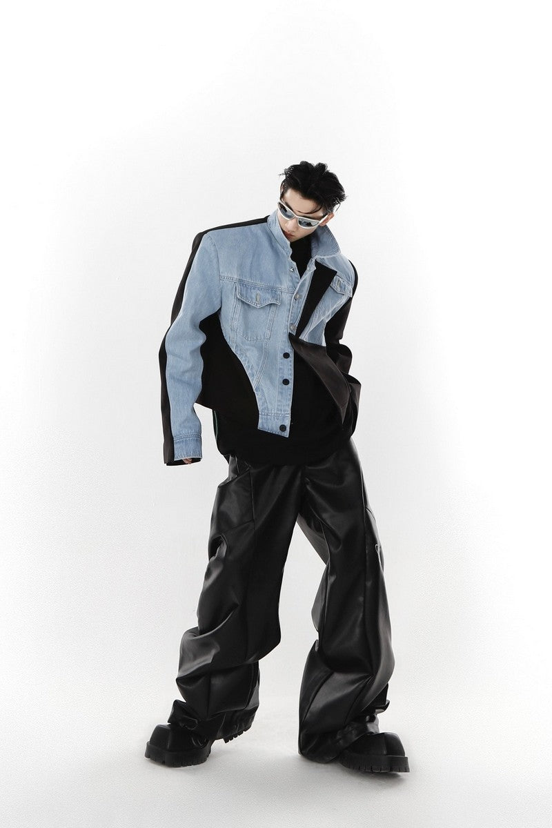 Irregular Stitching Jeans Suit Jacket