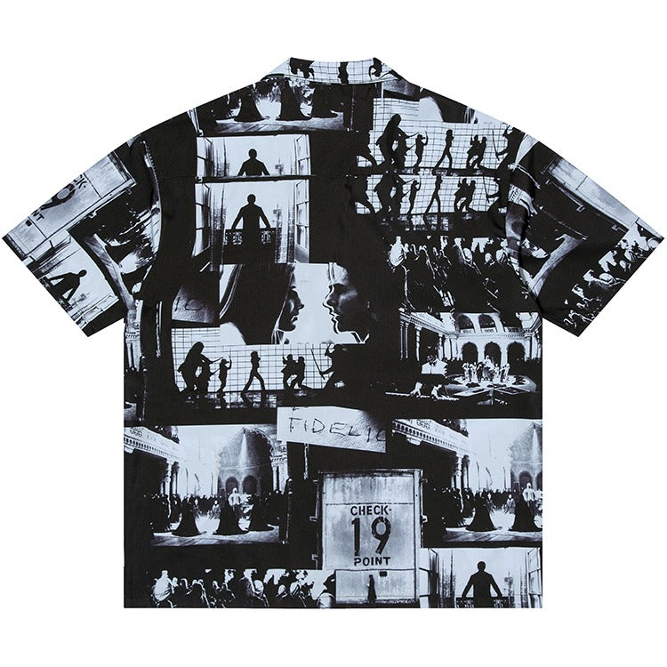 Old Order Movie Print Cuban Shirt