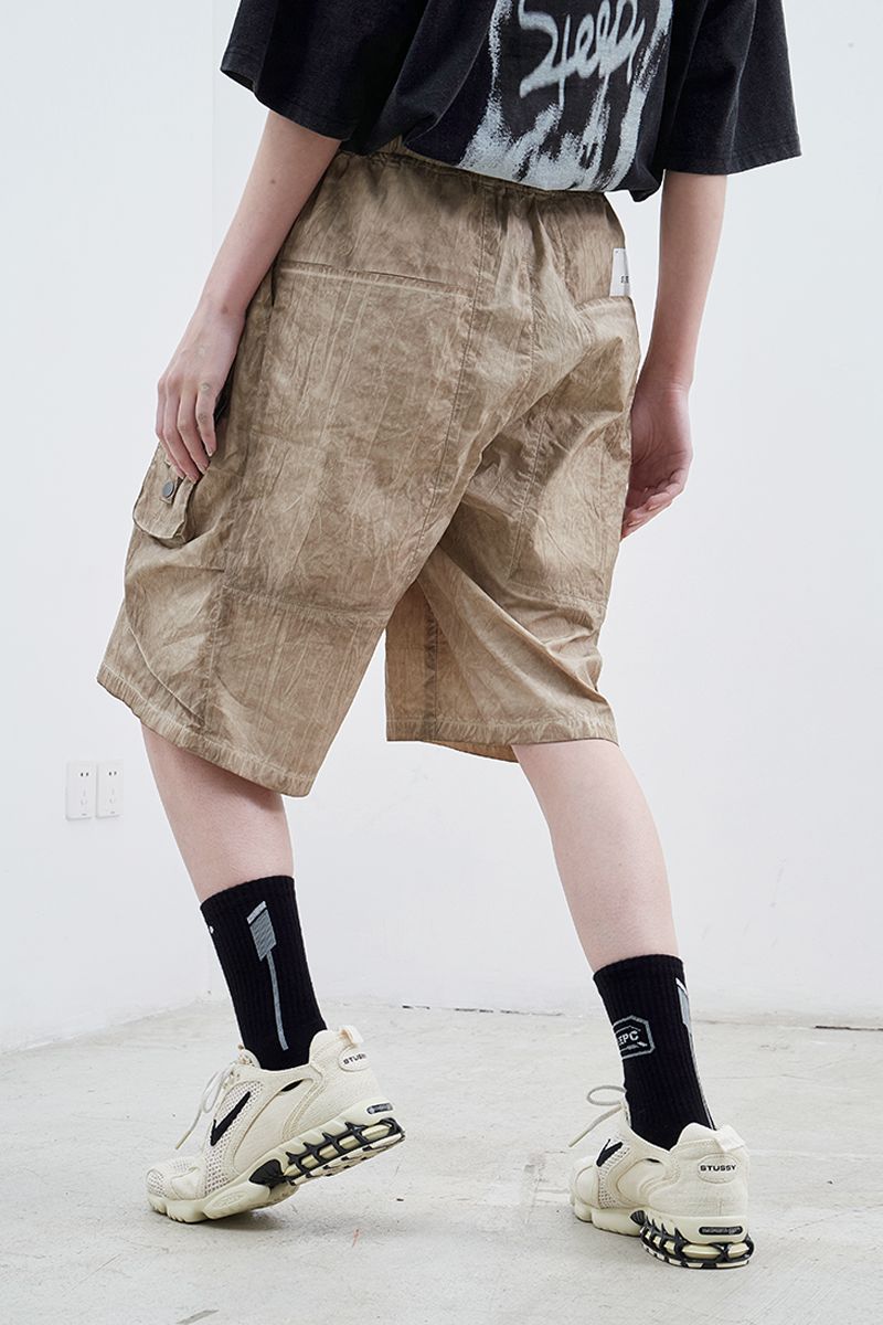 STEEPC Heavy-Washed Loose Shorts
