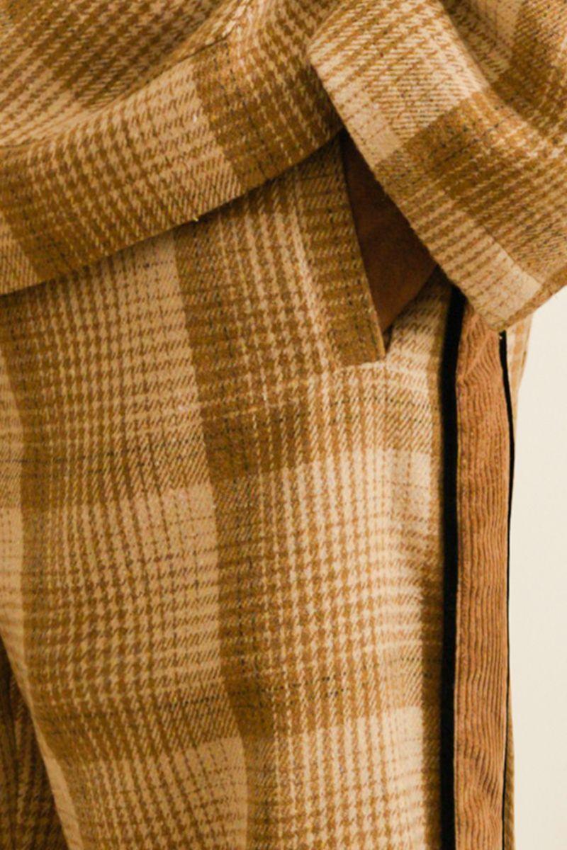 Empty Reference Khaki Plaid Straight Trousers