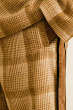 Empty Reference Khaki Plaid Straight Trousers