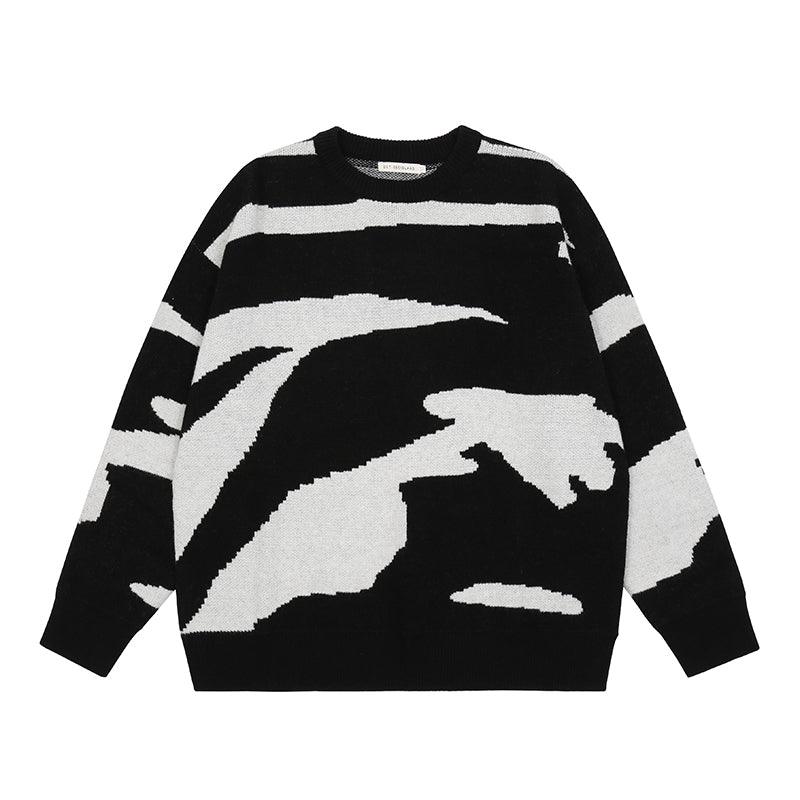 CZ Zebra Pattern Loose Sweater