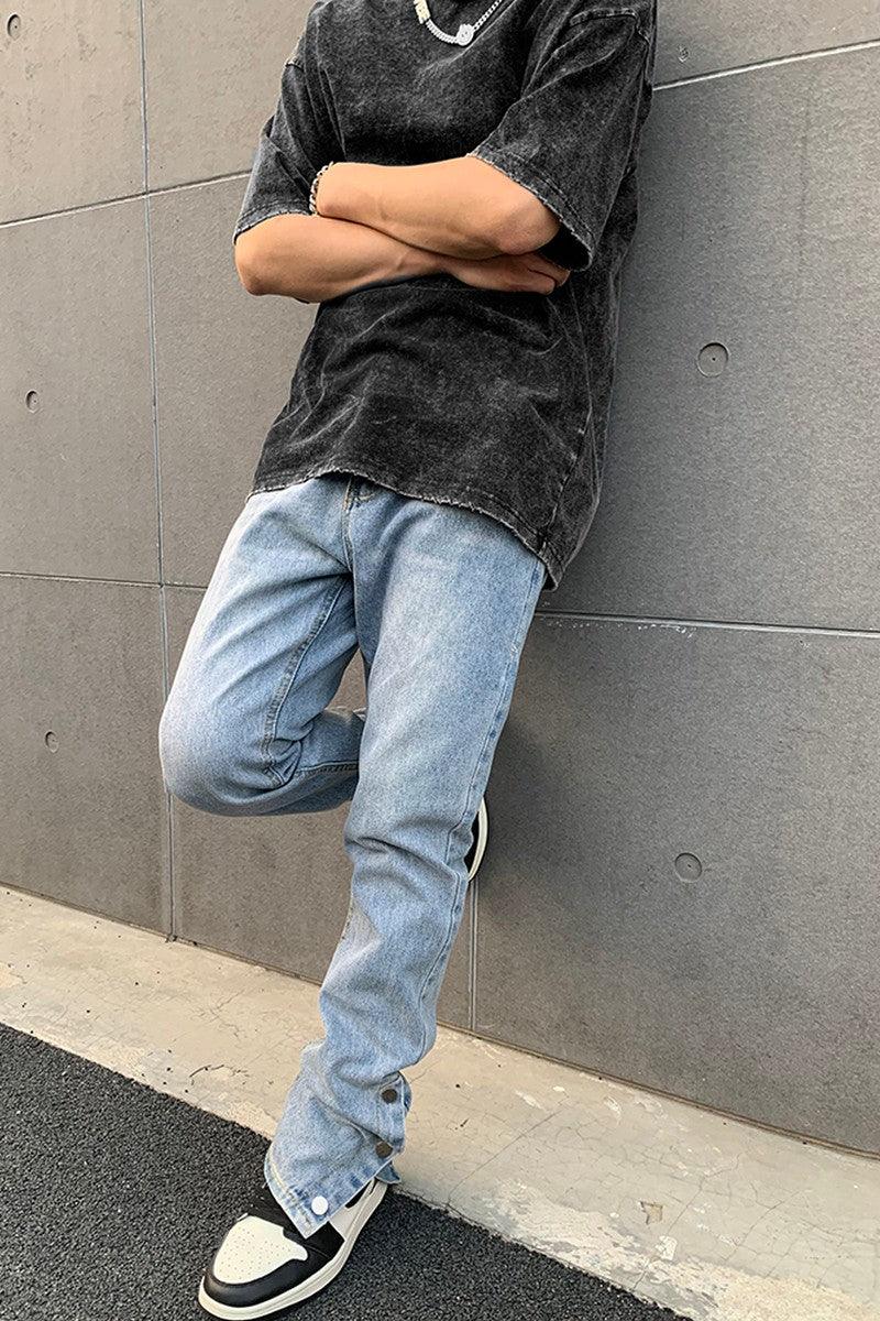 CZ Washed Adjustable Loose Jeans