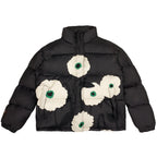 Empty Reference White Flowers Print Down Jacket
