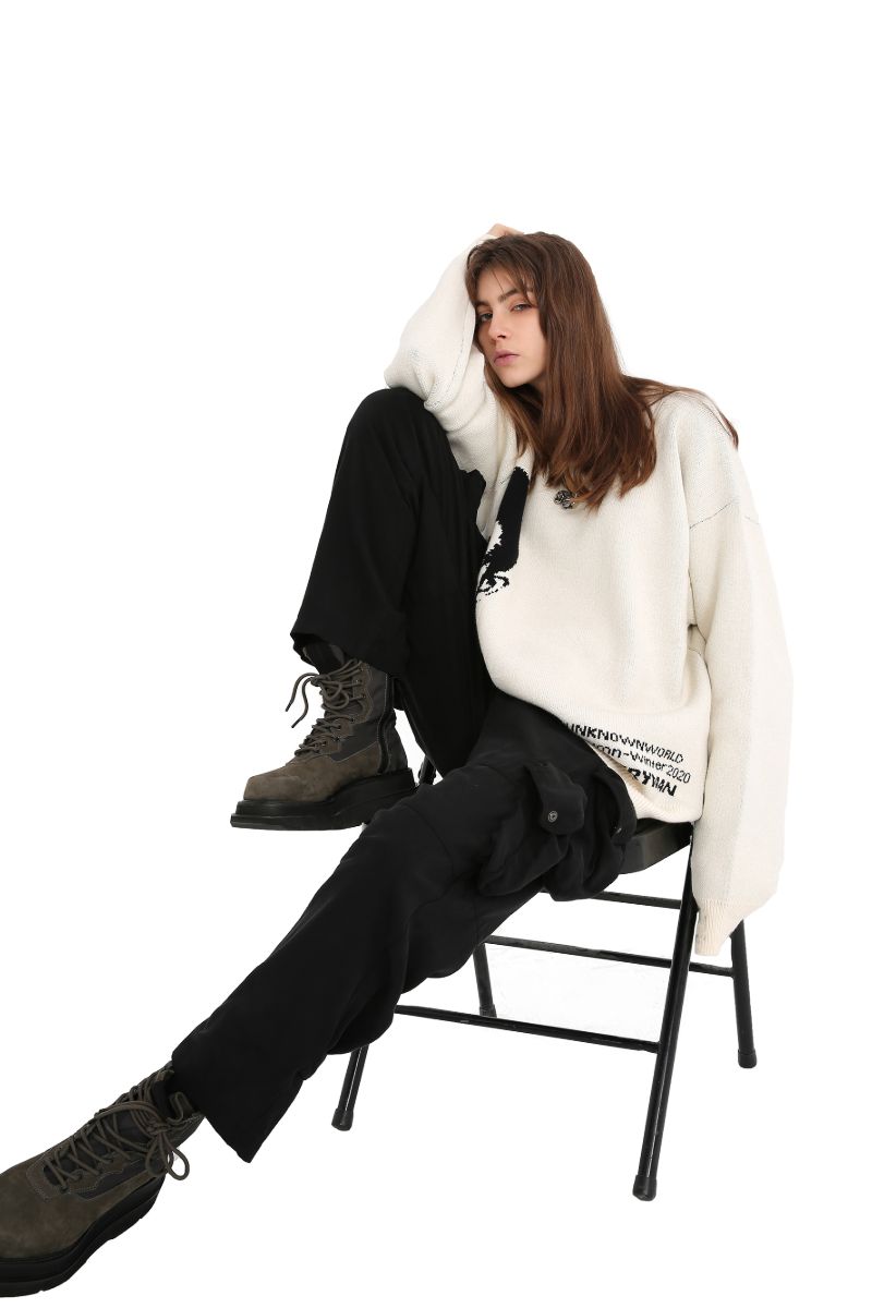 Unknown World Portrait Loose Sweater