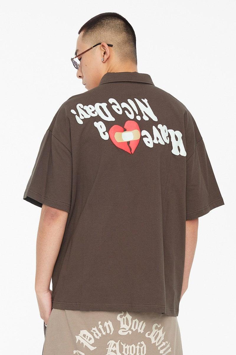 F2CE Foam Print Graffiti Polo Shirt