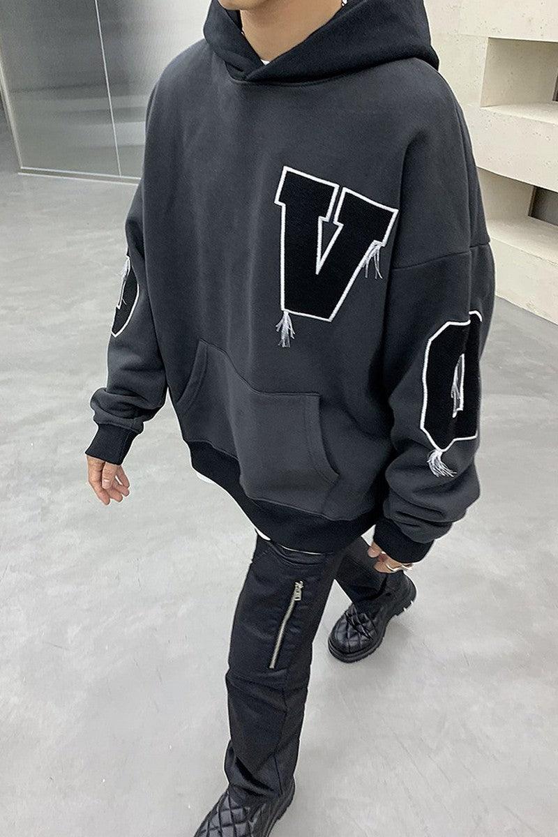 CZ Embroidered Loose Hoodie