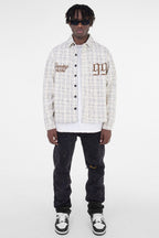 CZ Embroidered Plaid Jacket