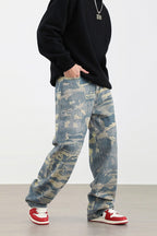 Distressed Patches Loose Jeans - EU Only