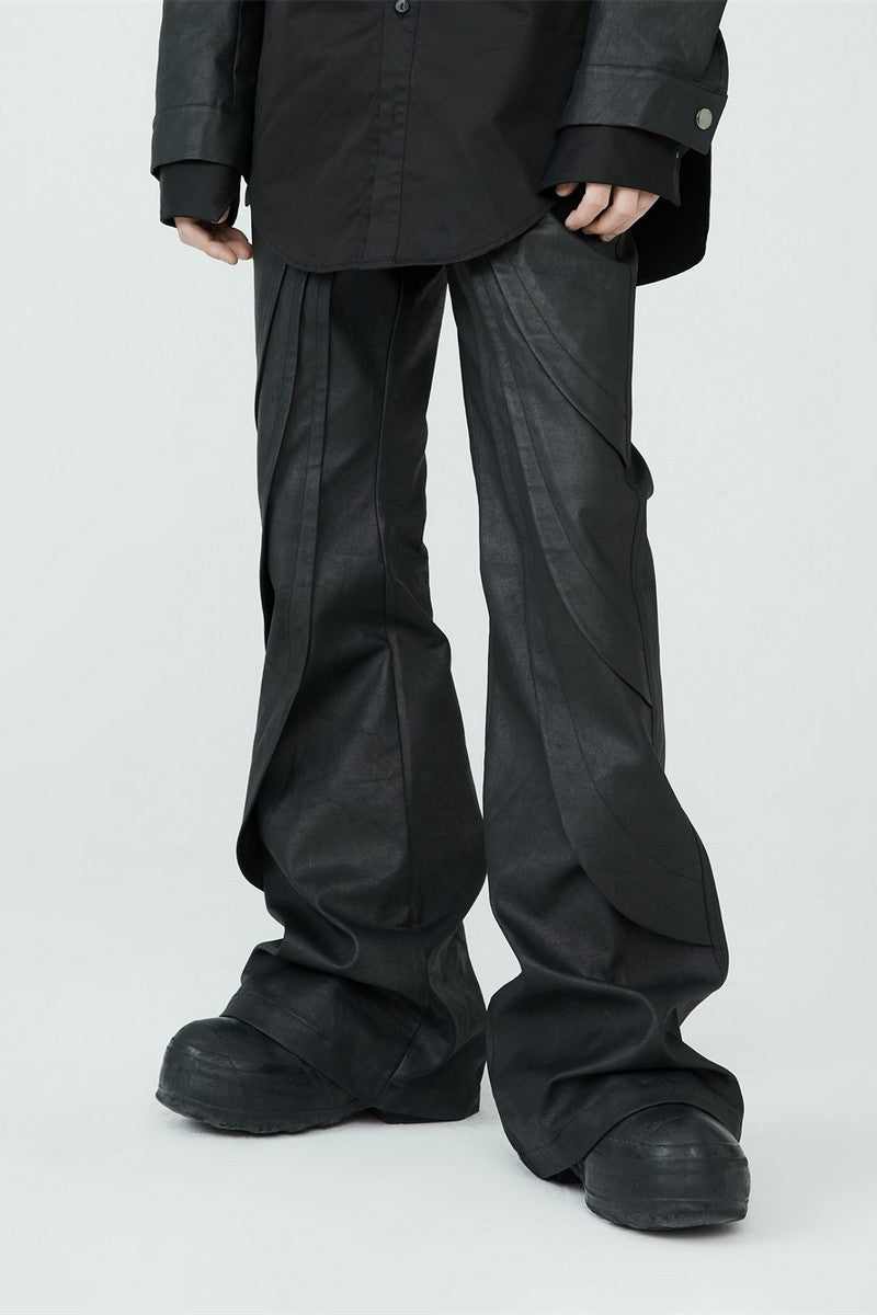 Waxed Flared Trousers