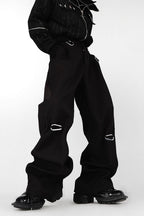 Buckle Straight Loose Trousers