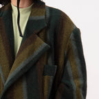 Mix7 Striped Heavy Wool Coat