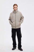 CZ High Collar Zip Up Hoodie