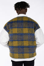 CZ Pearl Plaid Woolen Baseball Jacket