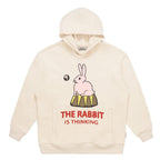 Empty Reference Thinking Rabbit Print Hoodie
