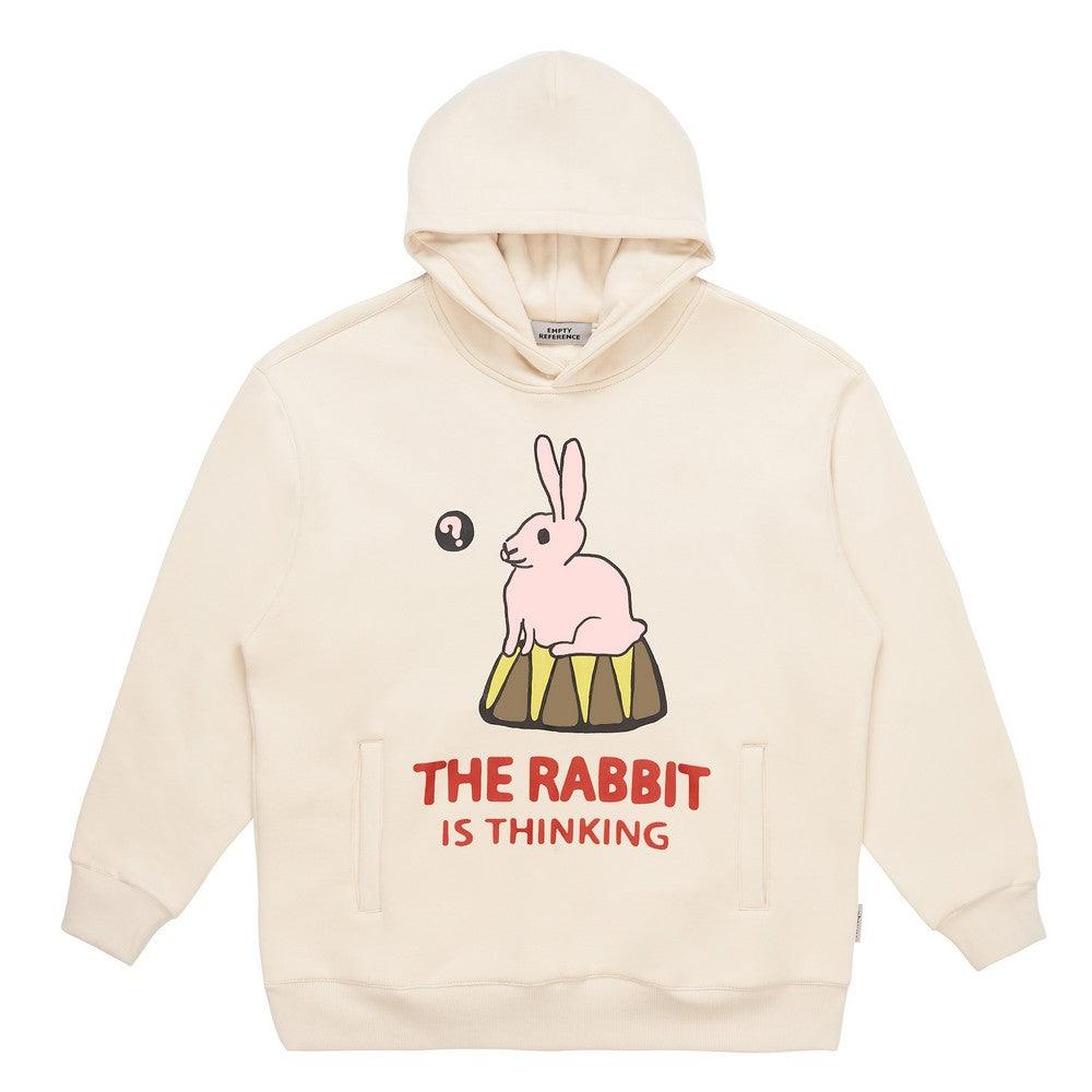 Empty Reference Thinking Rabbit Print Hoodie
