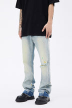 Splash Ink Washed Flared Jeans