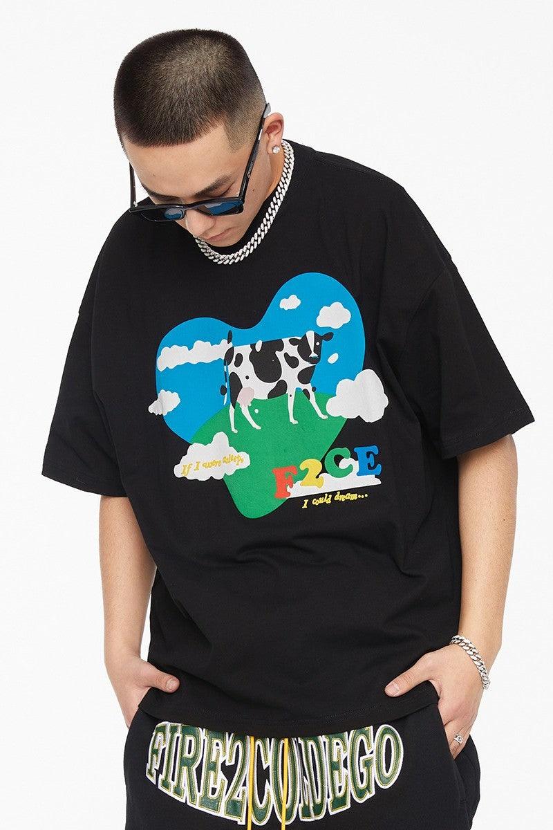 F2CE Cow Print Logo Tee