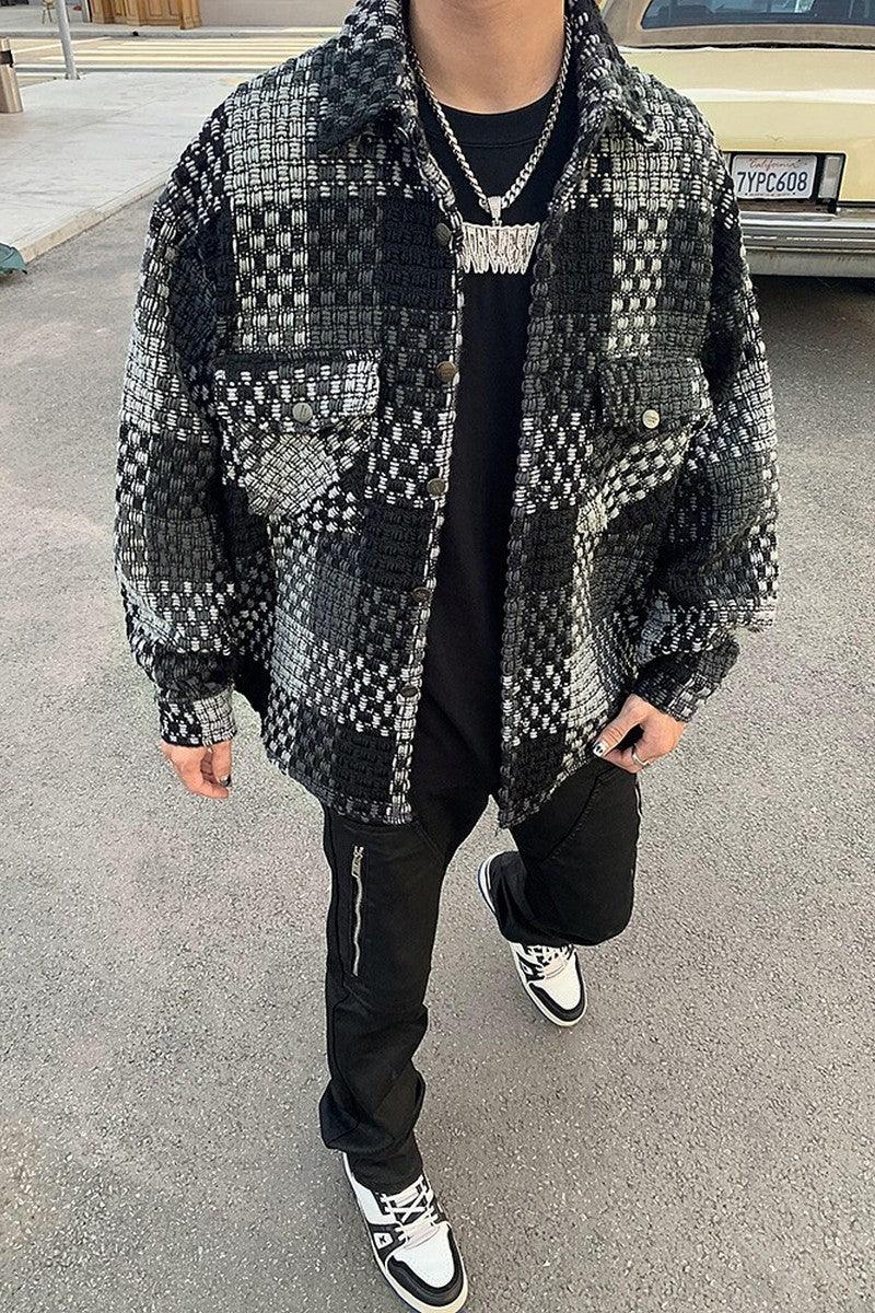 CZ Plaid Stitched Shirt