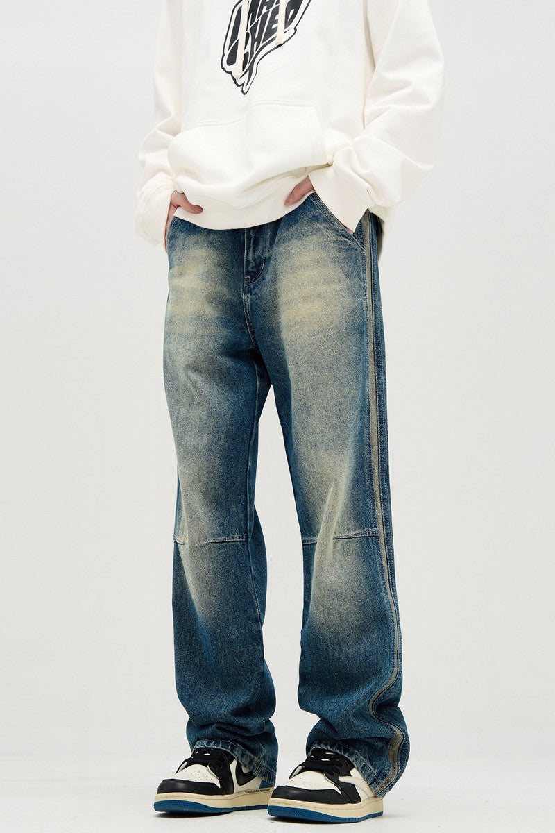 Washed Straight Retro Jeans