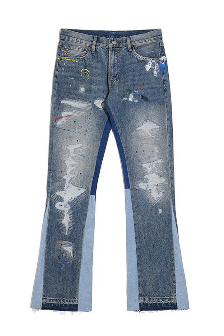 CZ Stitched Flared Jeans