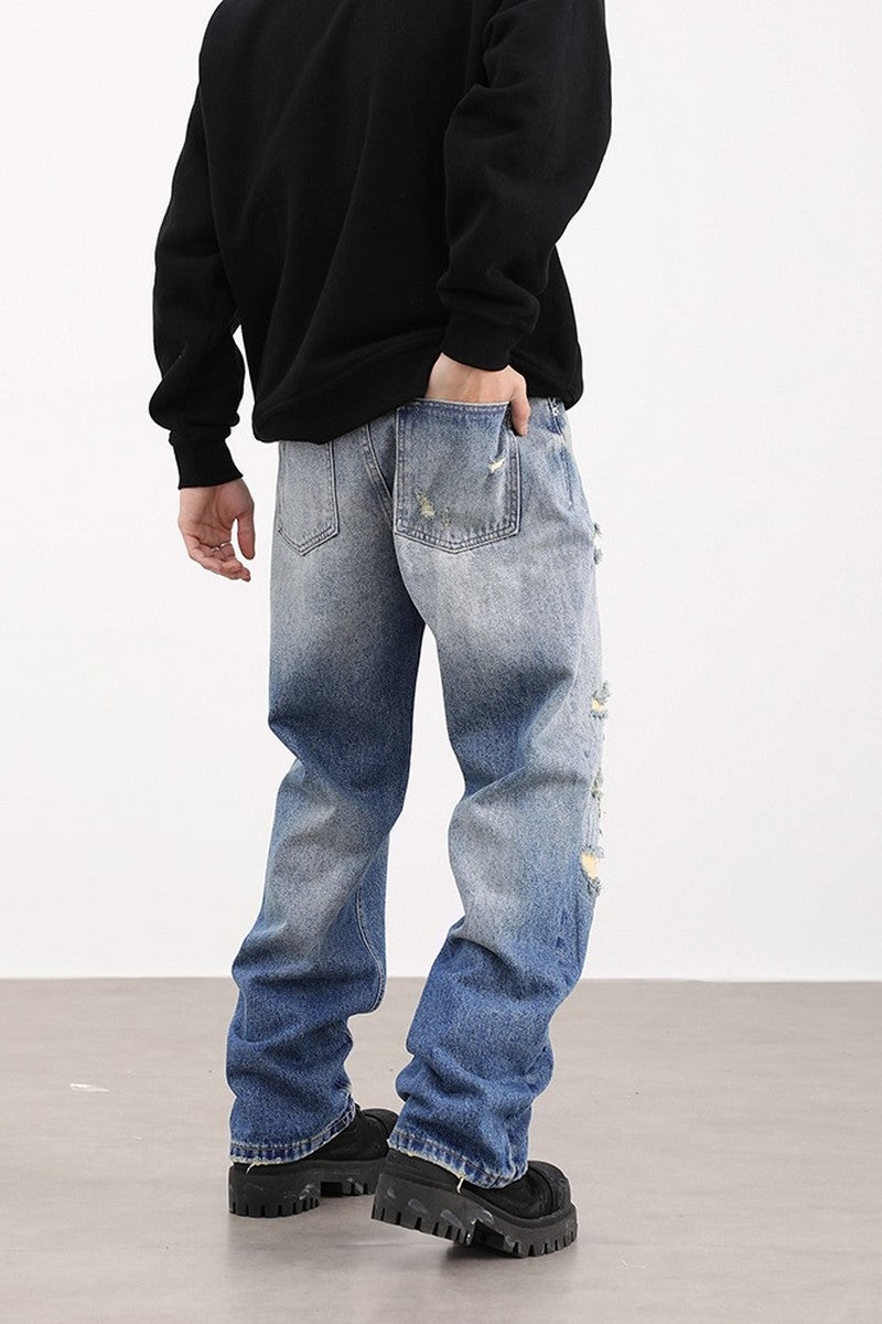 Retro Washed Distressed Jeans