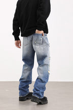 Retro Washed Distressed Jeans