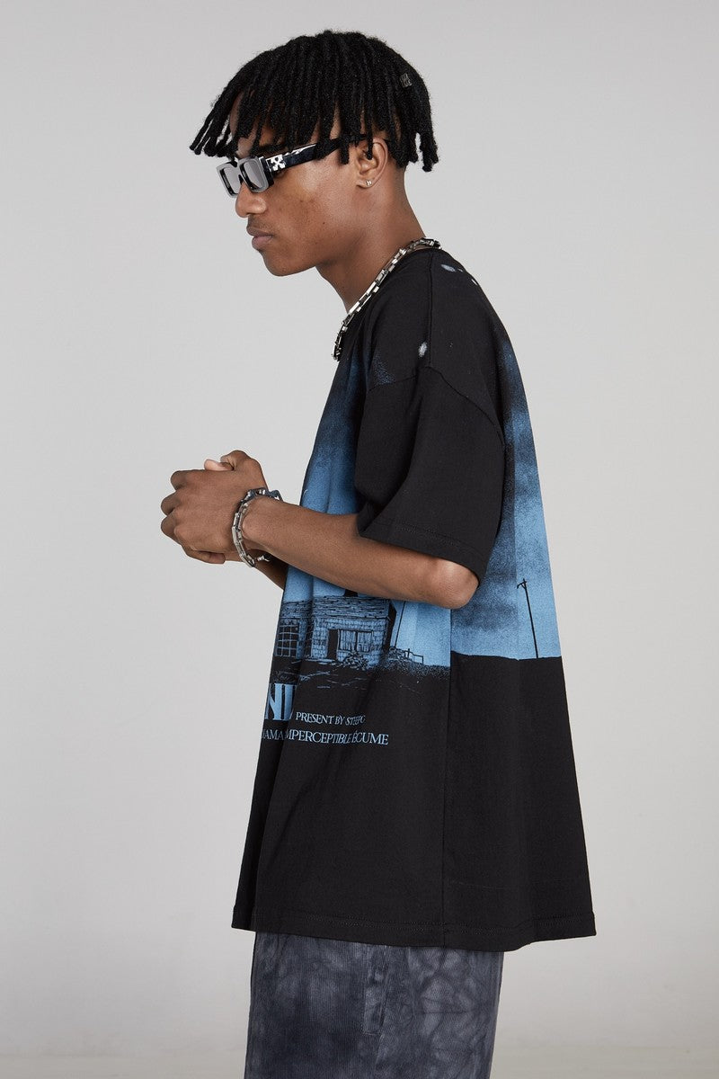 STEEPC Gas Station Night Print Tee