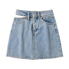 CZ Cut Jeans Skirt