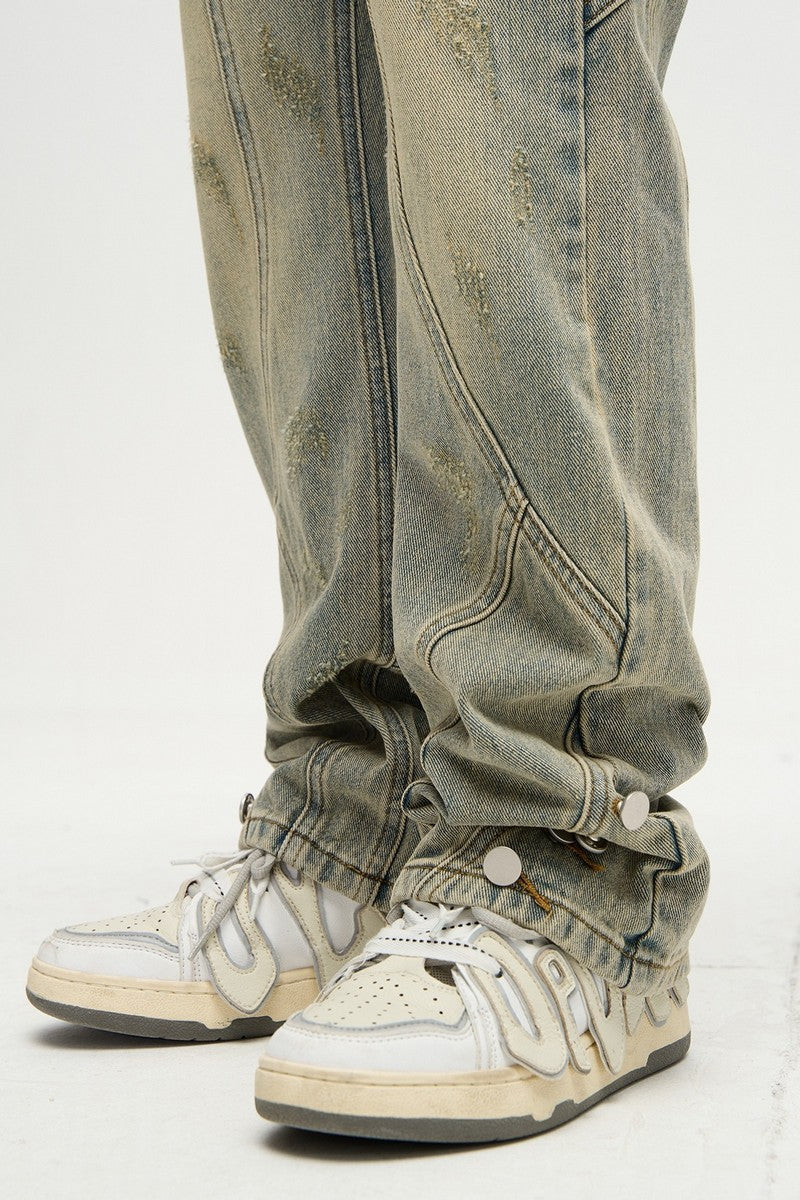 Washed Structure Dyed Jeans