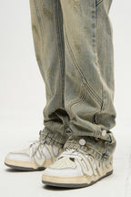 Washed Structure Dyed Jeans