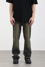 Retro Mud Wash Flared Jeans