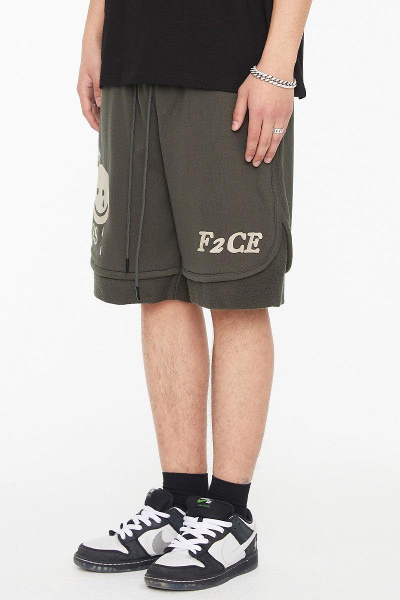 F2CE Smiley Print Logo Shorts