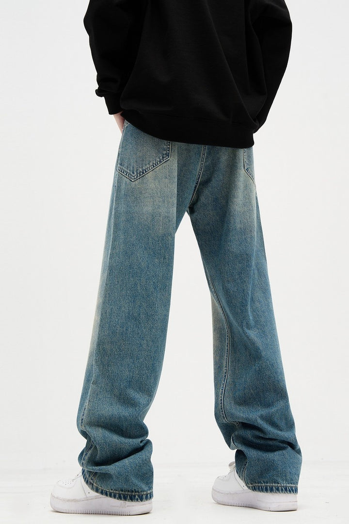 Washed Retro Loose Jeans