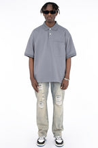 CZ Distressed Straight Washed Jeans