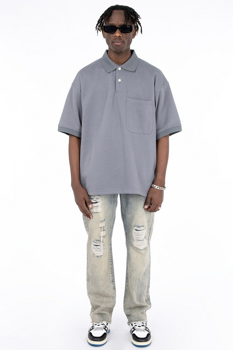 CZ Distressed Straight Washed Jeans