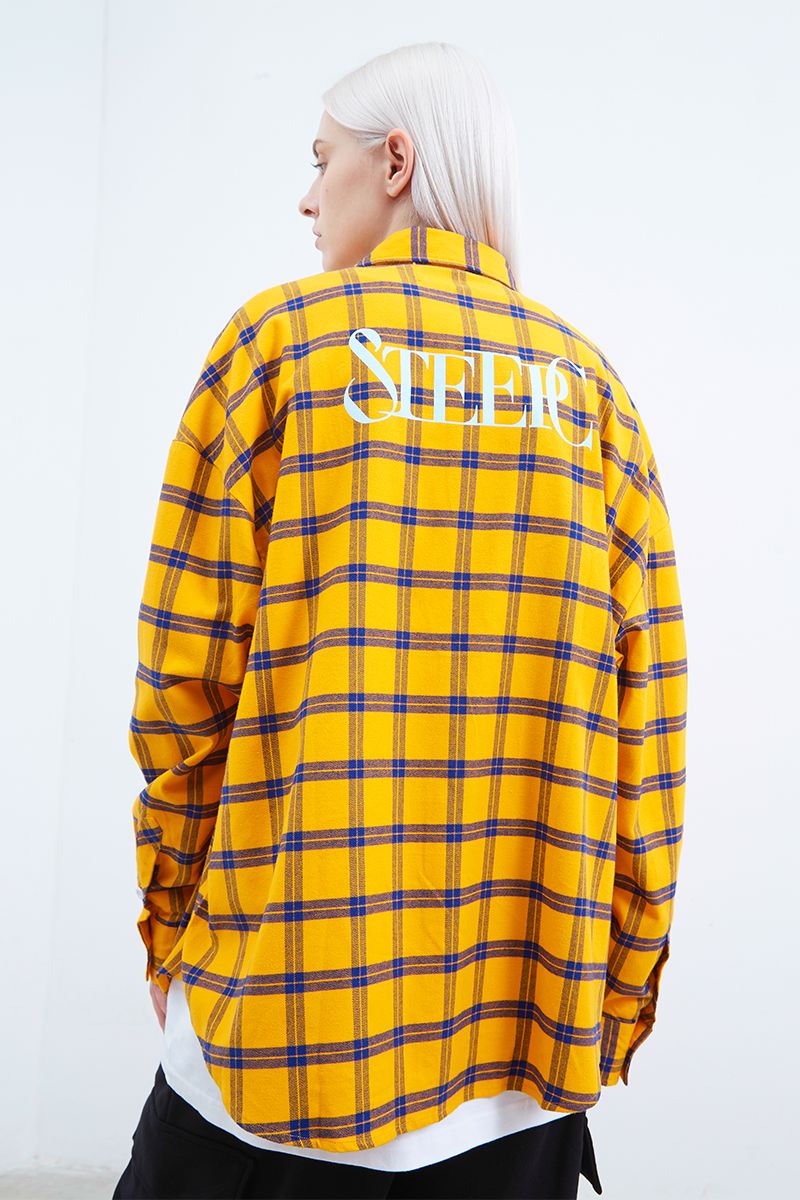 STEEPC Checkered Printed Logo L/S Shirt