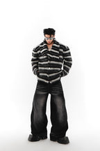 Striped Mohair Knit Sweater