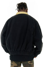 CZ Leather Collar Basic Jacket