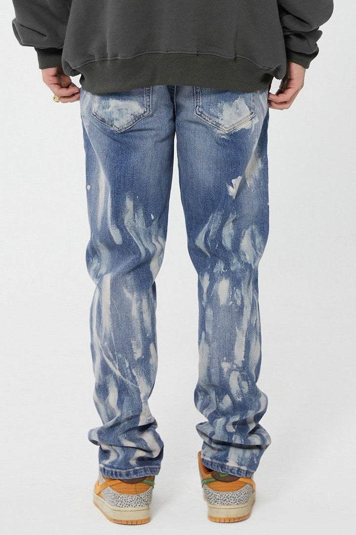 Retro Ink Washed Distressed Jeans