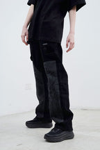 STEEPC Black Patch Loose Jeans
