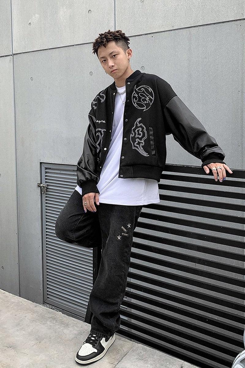 CZ Embroidered Retro Varsity Jacket