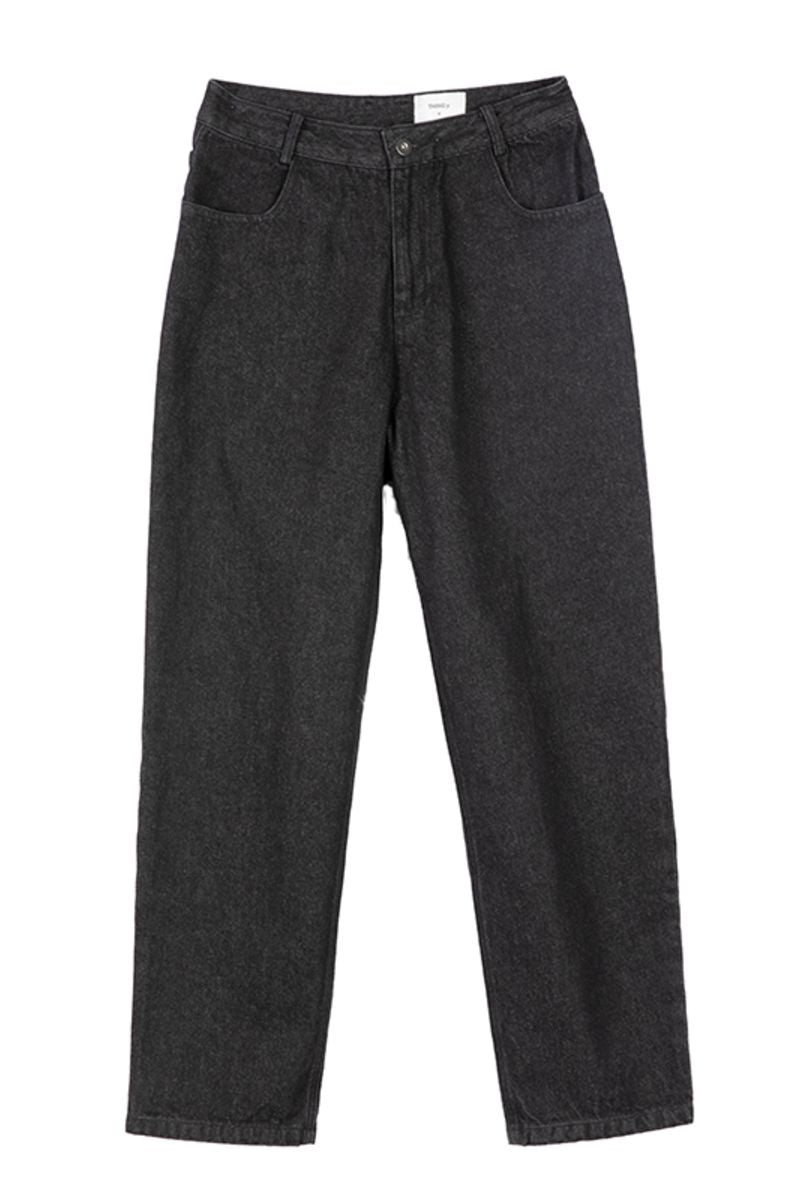 THINGY Black Straight Jeans