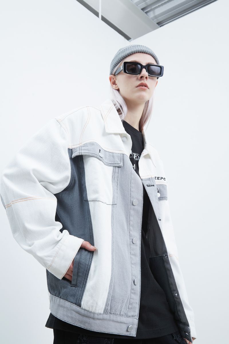 STEEPC Embroidered Logo Jeans Jacket