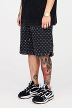 F2CE Embroidered Logo Jeans Shorts