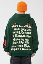 Puff Print Loose Hoodie