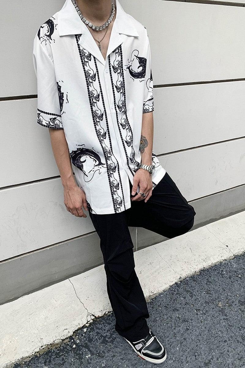 CZ Sea Print Cuban Shirt