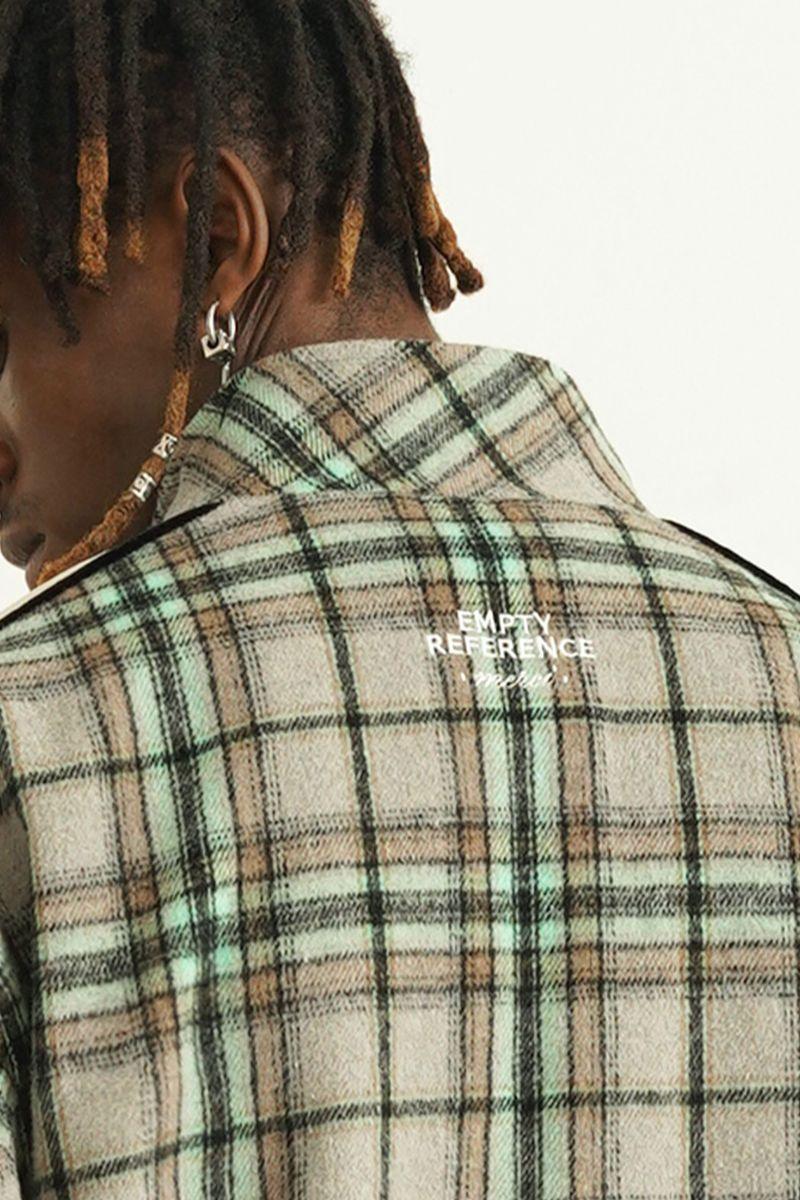 Empty Reference Plaid Woolen Retro Jacket