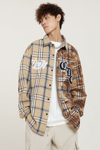CZ Plaid Embroidered L/S Shirt